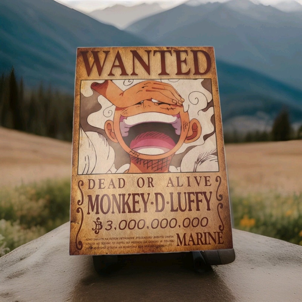 One Piece Wanted Dead Or Alive Monkey D Luffy 3,000,000,000 Marine 8x12Glossy